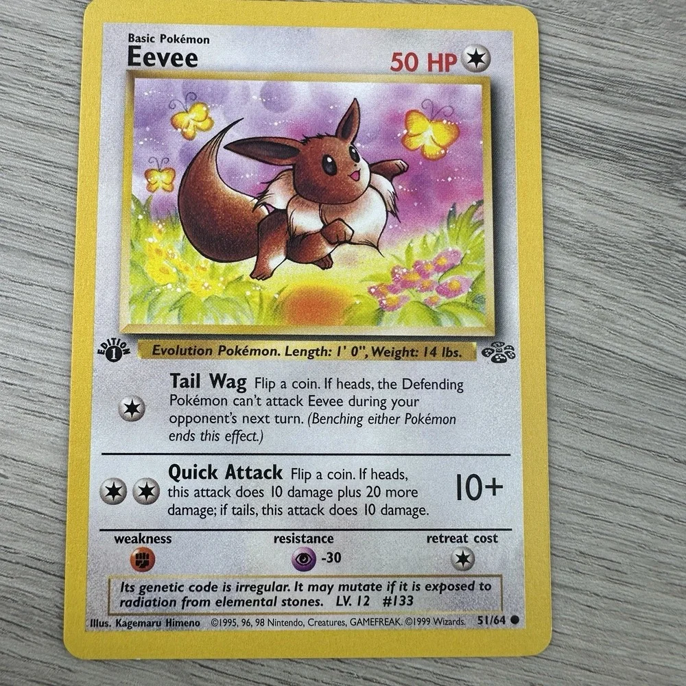 Pokemon Eevee 51/64 1st Edition Jungle Set 1999 WOTC Non-Holo Common Card
